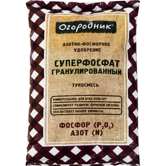 

Удобрение сухое минеральное Огородник тукосмесь суперфосфат гранулированное, 0,7кг